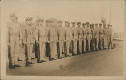 Military Men at Attention Postcard