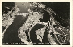 Aerial View of Bonneville Dam, Columbia River Highway Cascade Locks, OR Postcard Postcard Postcard