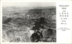 Boulder Dam and Lake Mead As Seen From the Air Postcard