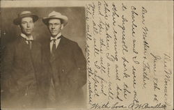 Portrait of R.W. Rundlett & Charles at Ingersoll Park Postcard