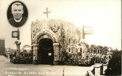 Dickeyville Grotto and Builder Postcard