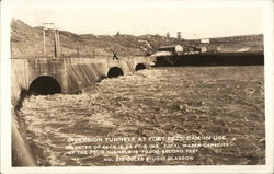 Diversion Tunnels at Ford Peck Dam in Use Glasgow, MT Postcard Postcard 
