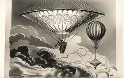 Cocking Using His Elaborate Parachute Hot Air Balloons Postcard Postcard Postcard