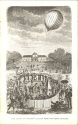 The Ascent of Charles' Balloon From the Champ de Mars Paris, France Postcard Postcard Postcard