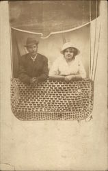 Portrait of Couple Behind Balloon Imag Postcard