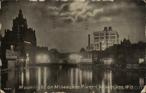 Moonlight on Milwaukee River Wisconsin