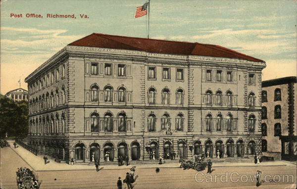 Post Office Richmond, VA Postcard