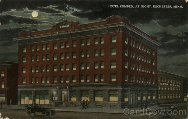 Hotel Zumbro at Night Rochester Minnesota