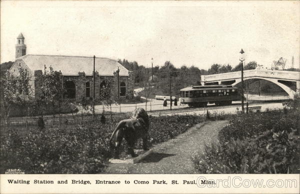 Waiting Station and Bridge, Entrance to Como Park St. paul Minnesota