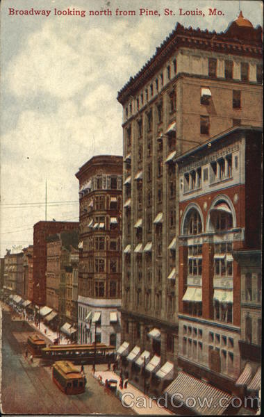Broadway Looking North from Pine St. Louis Missouri