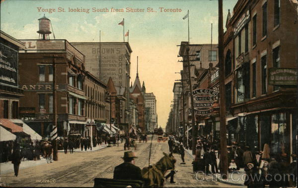 Yonge St. Looking South From Shuter St. Toronto Canada