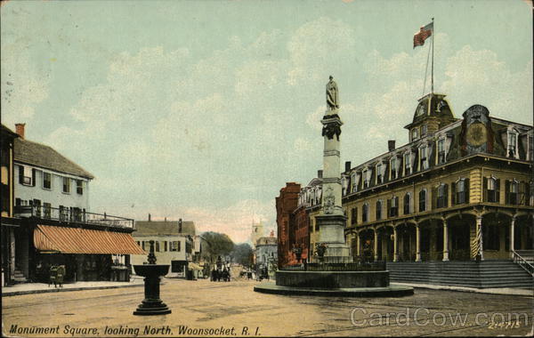 Monument Square Looking North Woonsocket Rhode Island