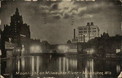 Moonlight on Milwaukee River Postcard