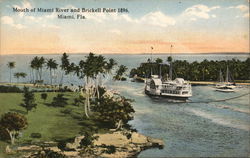 Mouth of Miami River and Brickell Point 1896 Postcard
