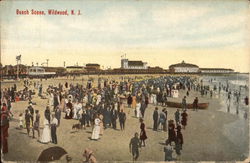 Beach Scene Wildwood, NJ Postcard Postcard Postcard