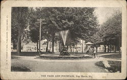 The park and Fountain Fair Haven, VT Postcard Postcard Postcard