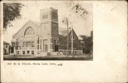 M.E. Church Storm lake, IA Postcard Postcard Postcard