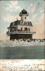 View of Light House Bridgeport, CT Postcard Postcard Postcard