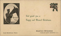 God Grant You a Happy and Blessed Christmas from Gustav Stearns Camp MacArthur, TX Postcard Postcard Postcard