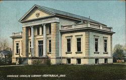 Carnegie Conklin Library Ashtabula, OH Postcard Postcard Postcard