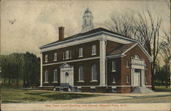 Town Court Building and Library Postcard