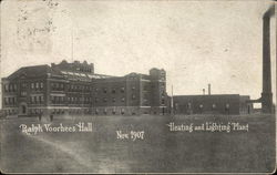 Ralph Voorhees Hall Heating and Lighting Plant Huron College Postcard