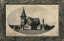 Monument and Church Milbank, SD Postcard Postcard Postcard
