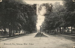Looking Along Walworth Ave. Delavan, WI Postcard Postcard Postcard