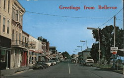 Main Street Looking North Bellevue, IA Postcard Postcard Postcard