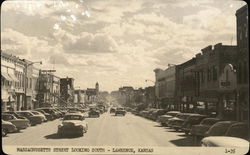 Massachusetts Stree Looking South Lawrence, KS Postcard Postcard Postcard