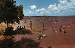Beach Scene, Eagle Mountain Lake Fort Worth, TX Postcard Postcard Postcard
