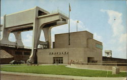 Powerhouse and Cranes, Kentucky Dam Postcard