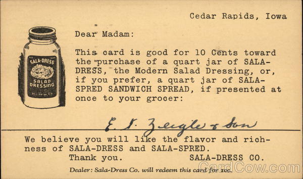 Sala-Dress and Sala-Spread Advertising