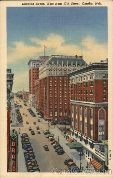 Douglas Street, West from 17th Street, Omaha, Neb. Nebraska