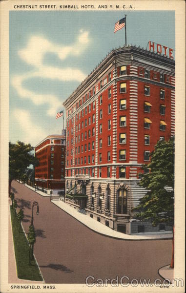 Chestnut Street, Kimball Hotel and Y.M.C.A. Springfield Massachusetts