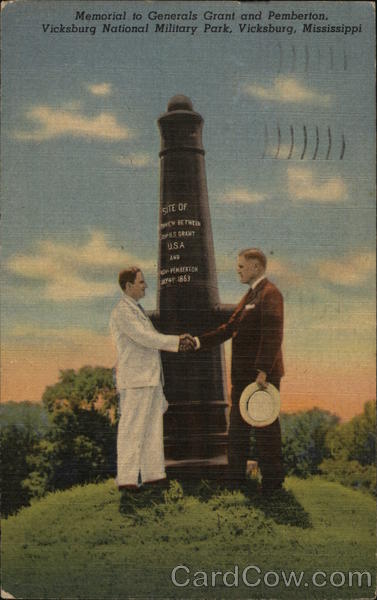 Memorial to Generals Grant and Pemberton, Vicksburg National Military Park Mississippi