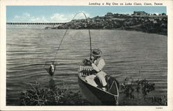 Landing a Big One On Lake Cisco Texas Postcard Postcard Postcard