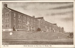 Brick Barracks at Fort Geo. G. Meade, Md. Postcard