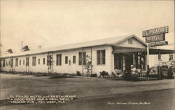 El Prado Motel and Restaurant - "A Good Rest and a Real Meal" Postcard