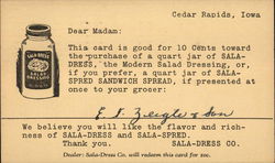 Sala-Dress and Sala-Spread Postcard