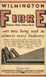 Wilmington Fibre Sheets, Rods, Tubes, Parts Postcard