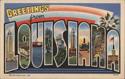 Greetings from Louisiana Postcard Postcard Postcard