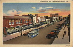 Third Street Looking East Postcard