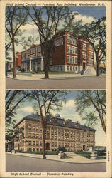 High School Central - Practical Arts Building & Classical Building Postcard