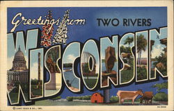 Greetings from Two Rivers Postcard