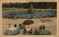 Washington Park Swimming Pool Postcard