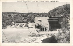 Kimberly Clark Mill, River and Village Scene Niagara, WI Postcard Postcard Postcard