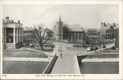 View From Parapet of Old Fort Fort Monroe, VA Postcard Postcard Postcard
