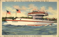 City of Burlington, Lake Camplain Port Kent, NY Postcard Postcard Postcard