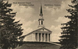 Mead Memorial Chapel, Middlebury College. Vermont Postcard Postcard Postcard